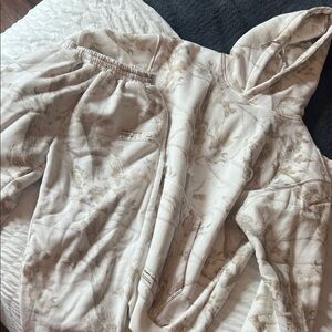 Women's Beige Hooded Pajama Set